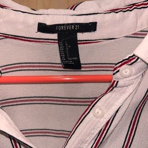 Striped button up, forever 21, size L fits like a s/m